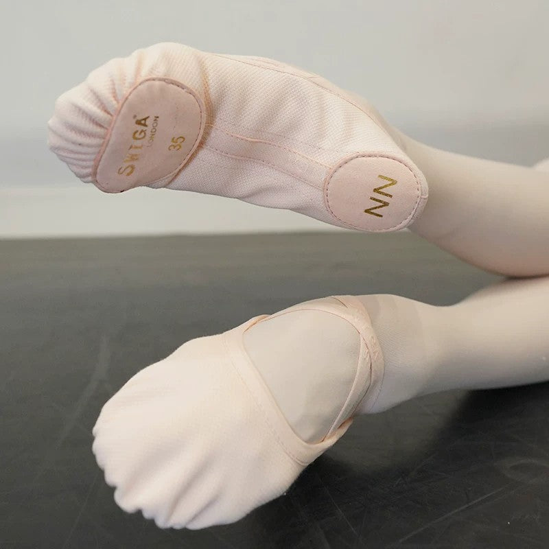 Swiga Elastic Particle Fabric Soft Sole Ballet Dance Shoes With Arch Support