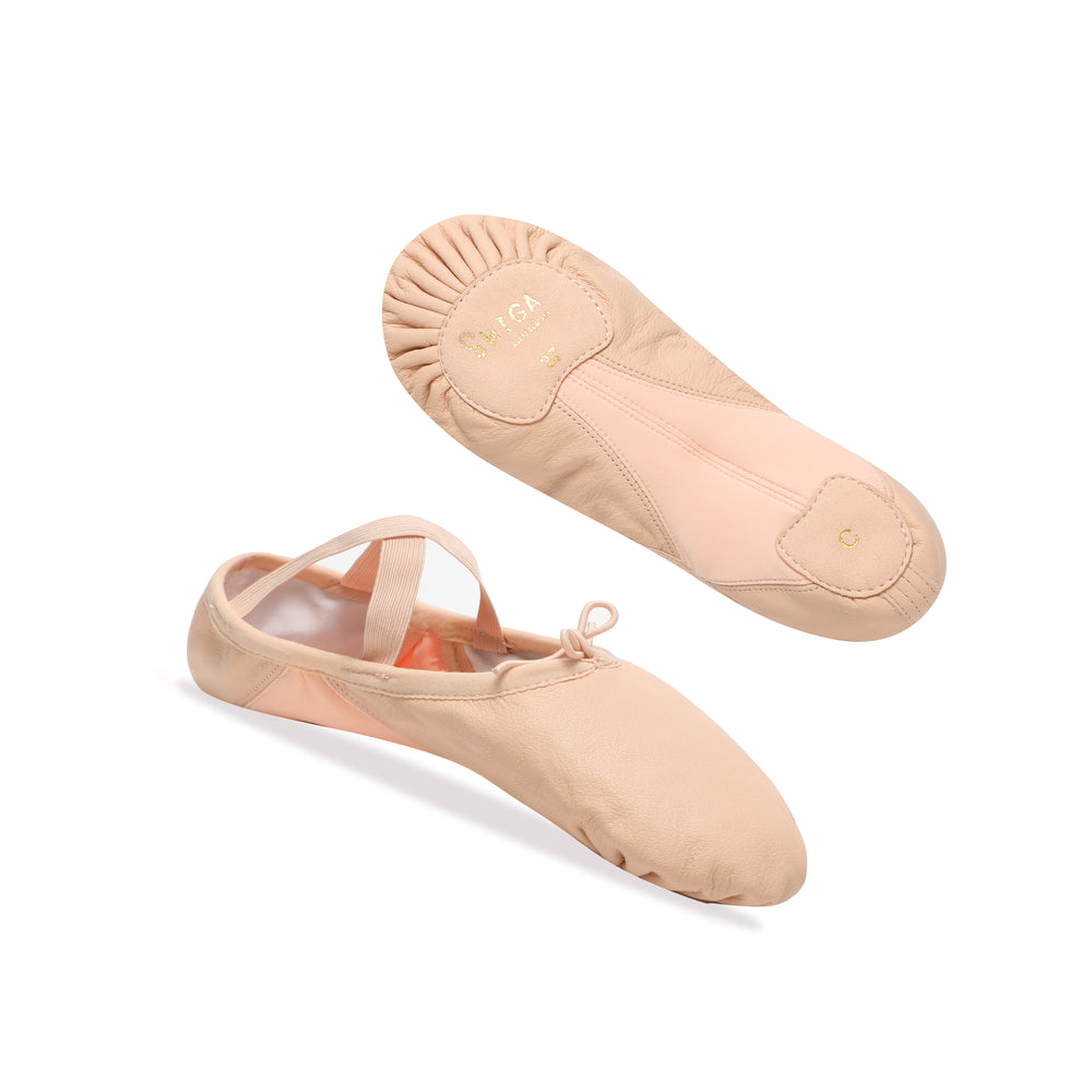Mesh-Breeze Arch-Vented Leather Ballet Shoe
