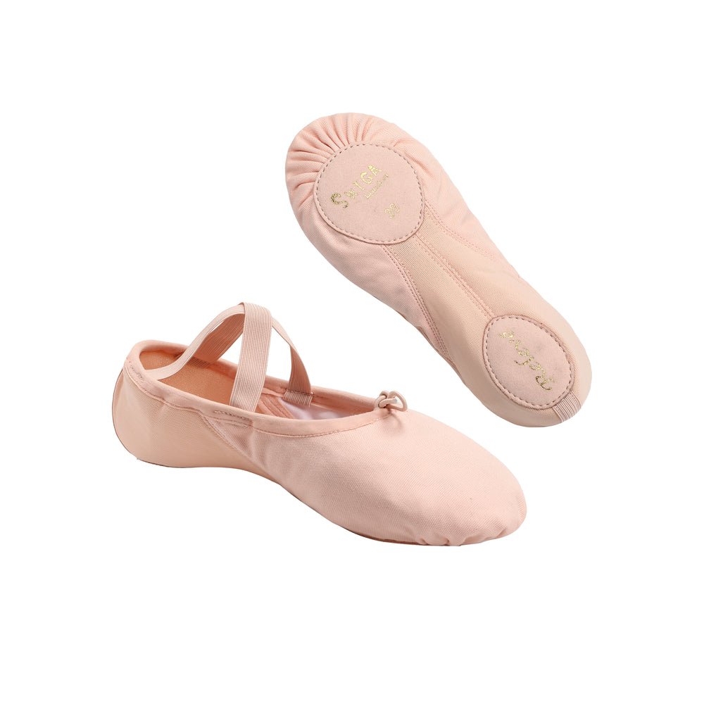 Mesh-Breeze Secure-Heel Canvas Ballet Shoe