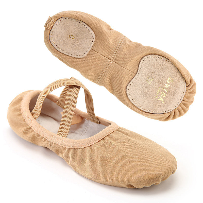 Swiga Women Cotton Cat Paw Ballet Shoes Elastic Wide Sole With Cushion