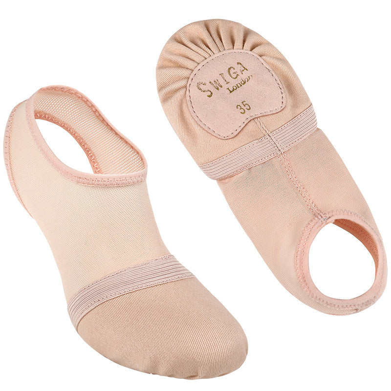 Swiga Summer Fish Shaped Half Sole Dance Shoes Cat Palm Cushion Elastic Cloth Patent Design