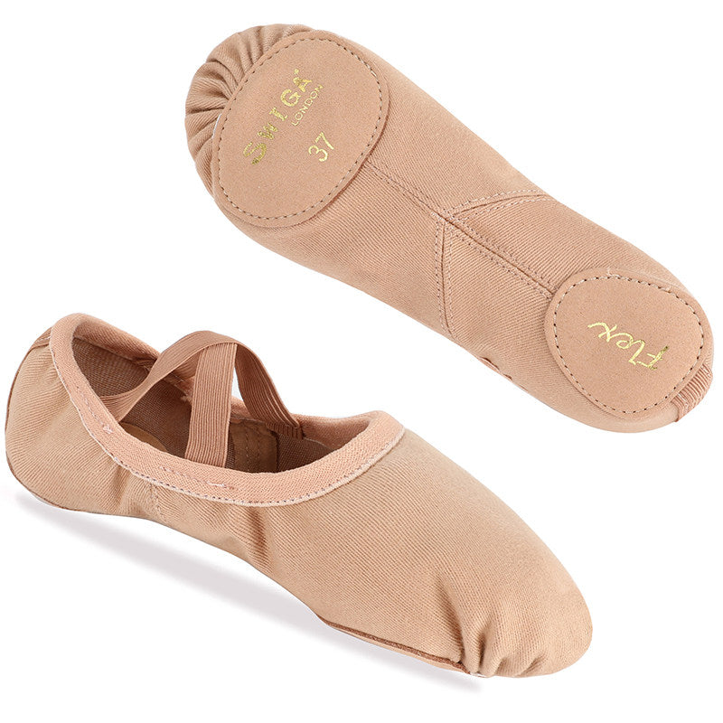 Swiga Elastic Fabric Soft Sole Ballet Shoes Women Professional Dance Practice Footwear