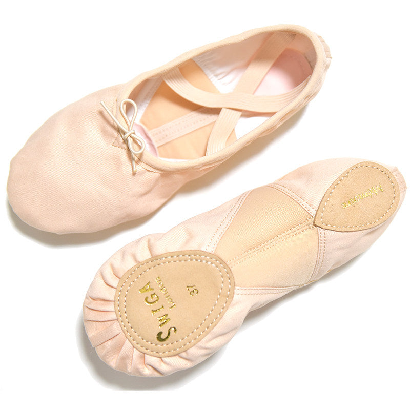 Swiga Boys Black Soft Sole Cat Paw Ballet Shoes Large Size