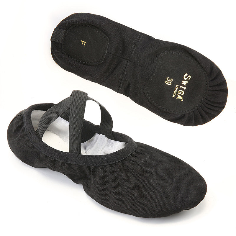 Swiga Women Cotton Cat Paw Ballet Shoes Elastic Wide Sole With Cushion