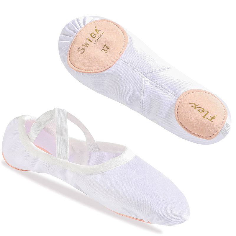 Swiga Elastic Fabric Soft Sole Ballet Shoes Women Professional Dance Practice Footwear